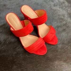 Halogen Red Suede Heeled Sandals 7.5
